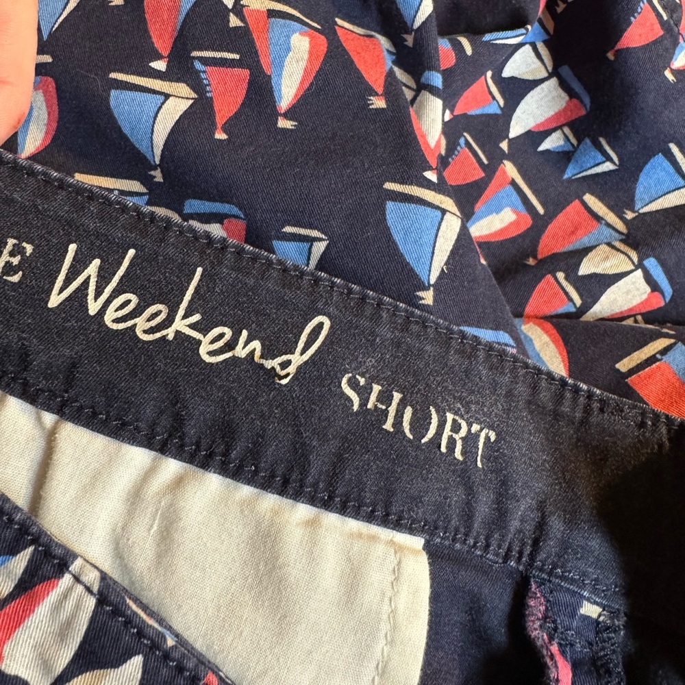 Talbot's Navy Sailboat-Print Shorts Size: 10 #H - Picture 7 of 8